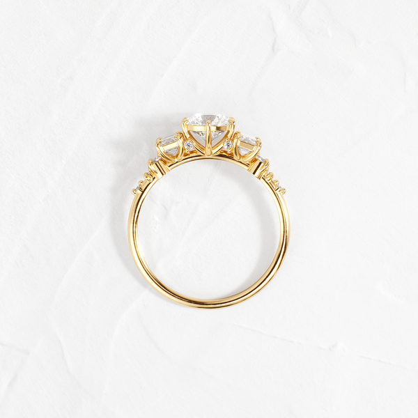 Cluster-Round Lab Grown Diamond Engagement Ring - Solitaire-Oval Lab Grown Diamond Engagement Ring