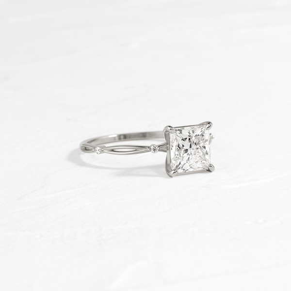 Criss Cross-Princess Lab Grown Diamond Engagement Ring - Solitaire-Oval Lab Grown Diamond Engagement Ring