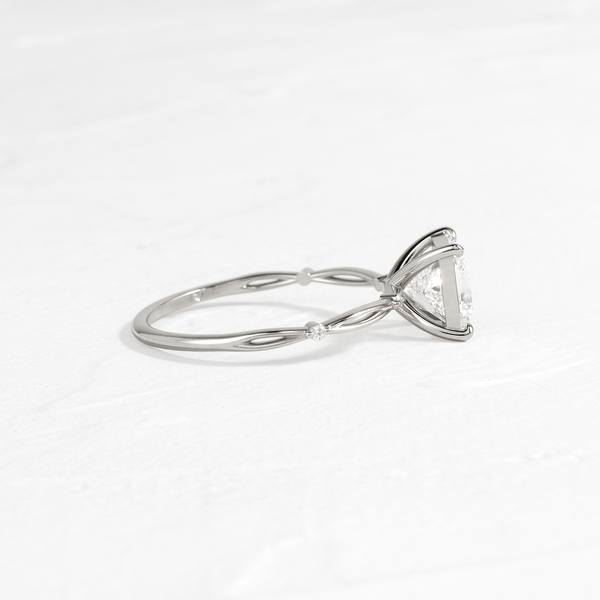Criss Cross-Princess Lab Grown Diamond Engagement Ring - Solitaire-Oval Lab Grown Diamond Engagement Ring