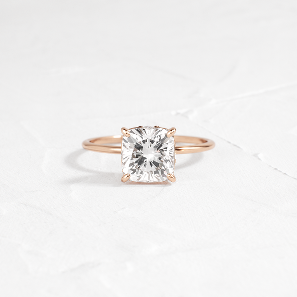 Solitaire-Cushion Lab Grown Diamond Engagement Ring - Solitaire-Oval Lab Grown Diamond Engagement Ring
