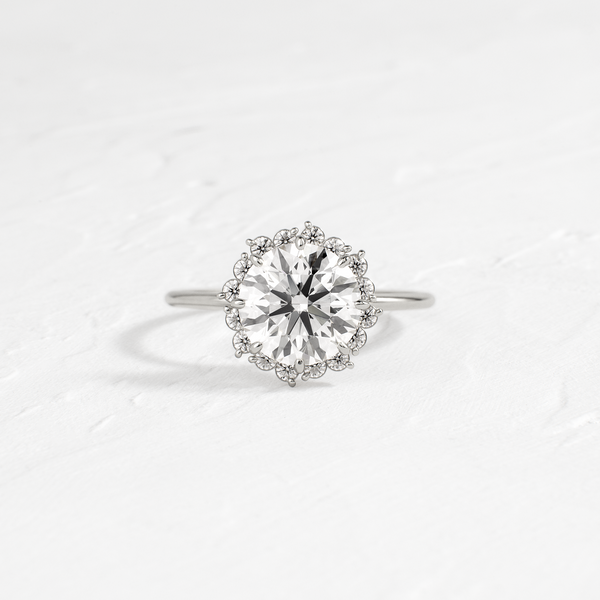Halo-Round Lab Grown Diamond Engagement Ring - Solitaire-Oval Lab Grown Diamond Engagement Ring