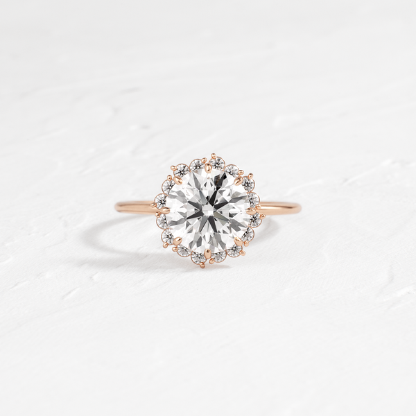 Halo-Round Lab Grown Diamond Engagement Ring - Solitaire-Oval Lab Grown Diamond Engagement Ring