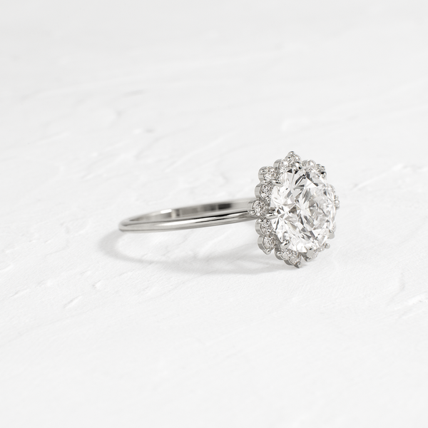 Halo-Round Lab Grown Diamond Engagement Ring - Solitaire-Oval Lab Grown Diamond Engagement Ring