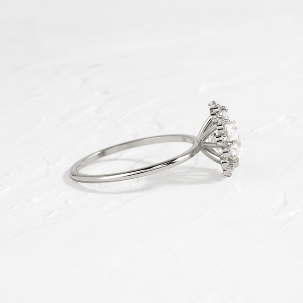 Halo-Round Lab Grown Diamond Engagement Ring - Solitaire-Oval Lab Grown Diamond Engagement Ring