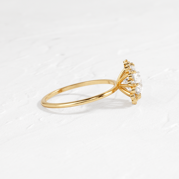 Halo-Round Lab Grown Diamond Engagement Ring - Solitaire-Oval Lab Grown Diamond Engagement Ring