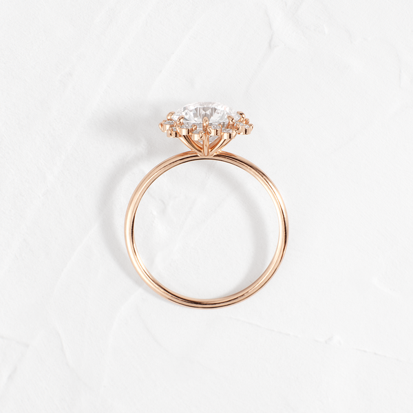 Halo-Round Lab Grown Diamond Engagement Ring - Solitaire-Oval Lab Grown Diamond Engagement Ring