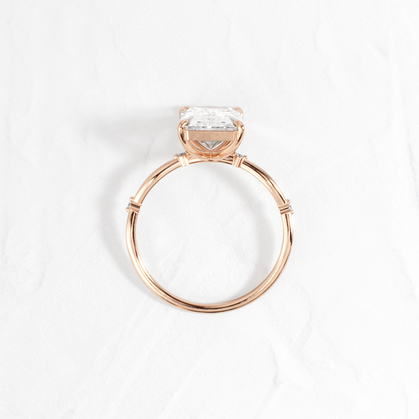 Criss Cross-Radiant Lab Grown Diamond Engagement Ring - Solitaire-Oval Lab Grown Diamond Engagement Ring