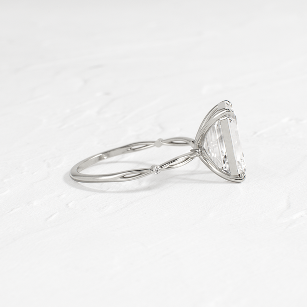 Criss Cross-Emerald Lab Grown Diamond Engagement Ring - Solitaire-Oval Lab Grown Diamond Engagement Ring
