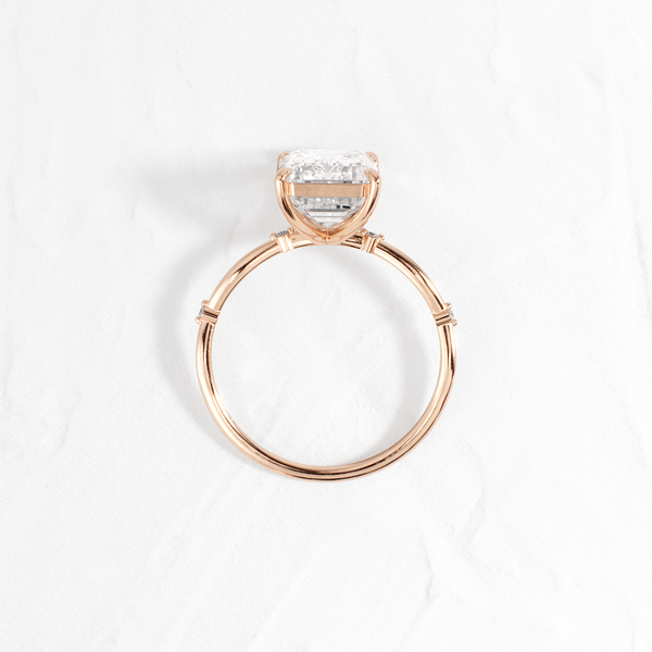 Criss Cross-Emerald Lab Grown Diamond Engagement Ring - Solitaire-Oval Lab Grown Diamond Engagement Ring