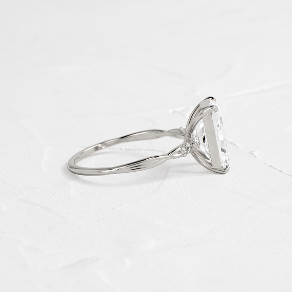 Criss Cross-Radiant Lab Grown Diamond Engagement Ring - Solitaire-Oval Lab Grown Diamond Engagement Ring