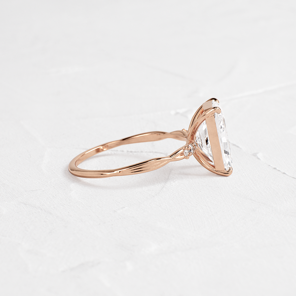 Criss Cross-Radiant Lab Grown Diamond Engagement Ring - Solitaire-Oval Lab Grown Diamond Engagement Ring