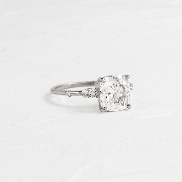 Dainty-Elongated Cushion Lab Grown Diamond Engagement Ring - Solitaire-Oval Lab Grown Diamond Engagement Ring