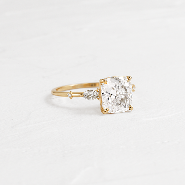 Dainty-Elongated Cushion Lab Grown Diamond Engagement Ring - Solitaire-Oval Lab Grown Diamond Engagement Ring