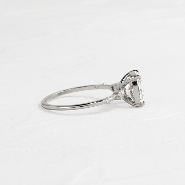 Dainty-Elongated Cushion Lab Grown Diamond Engagement Ring - Solitaire-Oval Lab Grown Diamond Engagement Ring