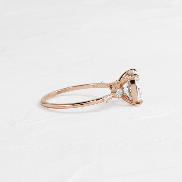 Dainty-Elongated Cushion Lab Grown Diamond Engagement Ring - Solitaire-Oval Lab Grown Diamond Engagement Ring