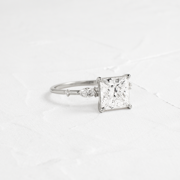 Dainty-Princess Lab Grown Diamond Engagement Ring - Solitaire-Oval Lab Grown Diamond Engagement Ring