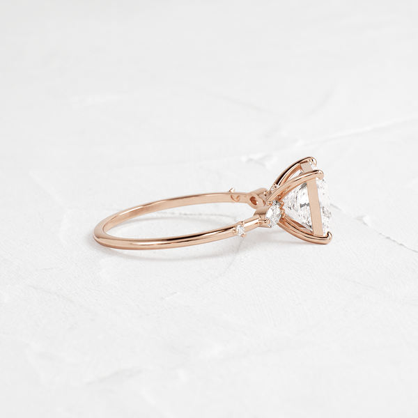 Dainty-Princess Lab Grown Diamond Engagement Ring - Solitaire-Oval Lab Grown Diamond Engagement Ring