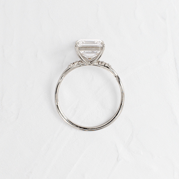 Criss Cross-Asscher Lab Grown Diamond Engagement Ring - Solitaire-Oval Lab Grown Diamond Engagement Ring