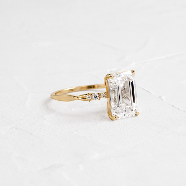 Criss Cross-Emerald Lab Grown Diamond Engagement Ring - Solitaire-Oval Lab Grown Diamond Engagement Ring