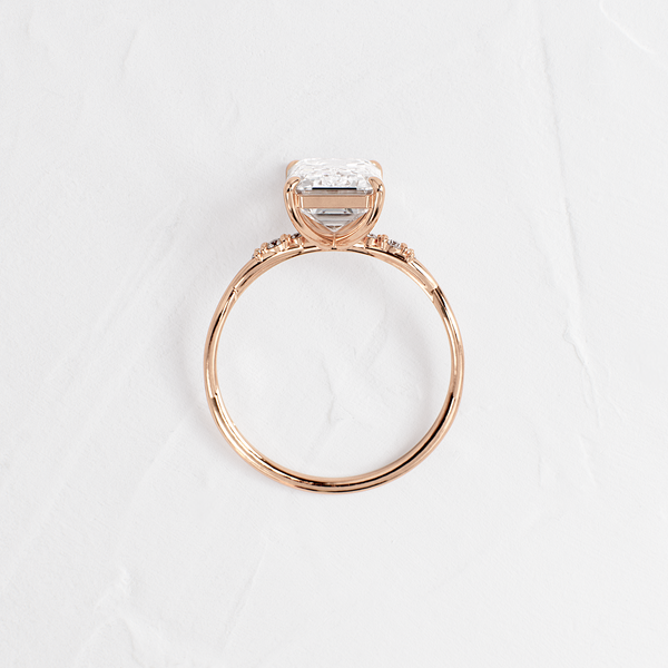 Criss Cross-Emerald Lab Grown Diamond Engagement Ring - Solitaire-Oval Lab Grown Diamond Engagement Ring