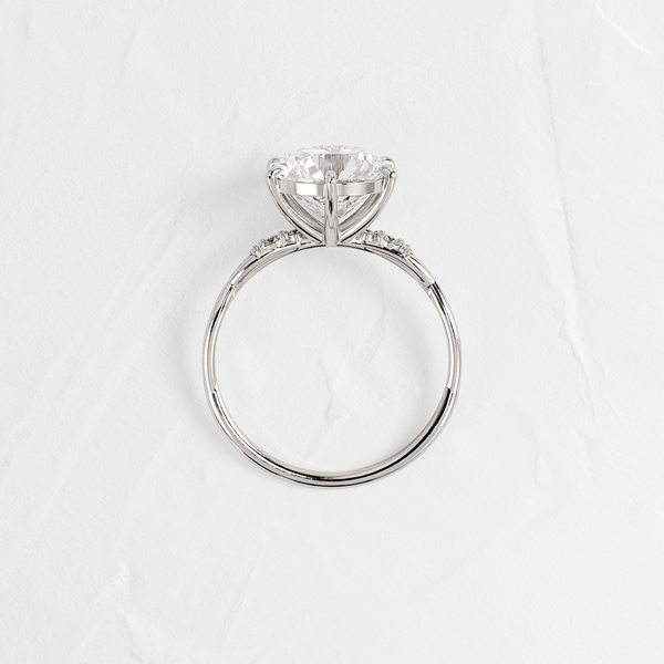 Criss Cross-Round Lab Grown Diamond Engagement Ring - Solitaire-Oval Lab Grown Diamond Engagement Ring