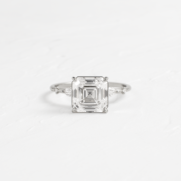 Dainty-Asscher Lab Grown Diamond Engagement Ring - Solitaire-Oval Lab Grown Diamond Engagement Ring