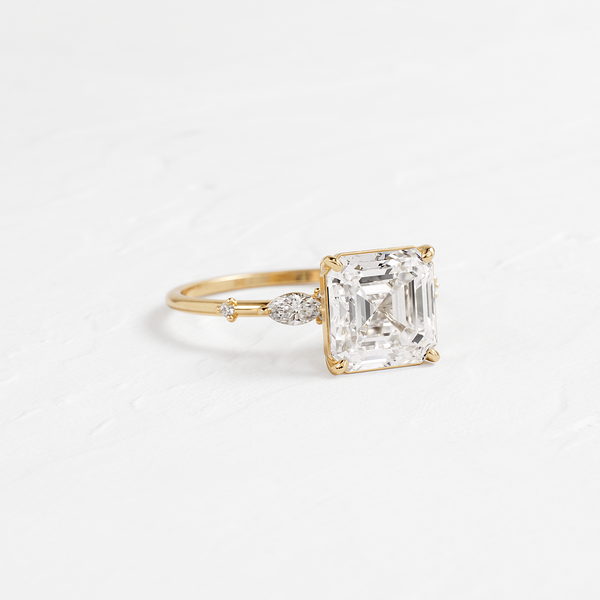 Dainty-Asscher Lab Grown Diamond Engagement Ring - Solitaire-Oval Lab Grown Diamond Engagement Ring