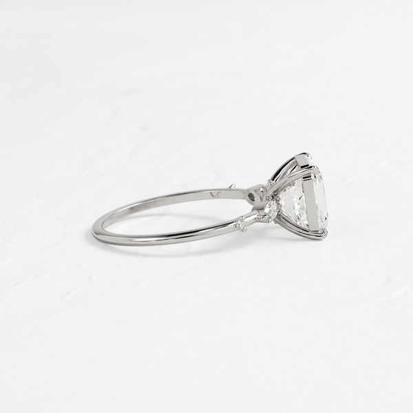 Dainty-Asscher Lab Grown Diamond Engagement Ring - Solitaire-Oval Lab Grown Diamond Engagement Ring