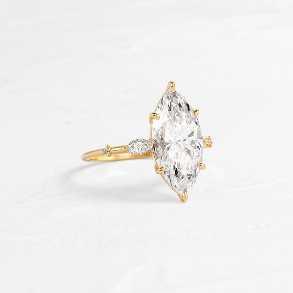Dainty-Marquise Lab Grown Diamond Engagement Ring - Solitaire-Oval Lab Grown Diamond Engagement Ring