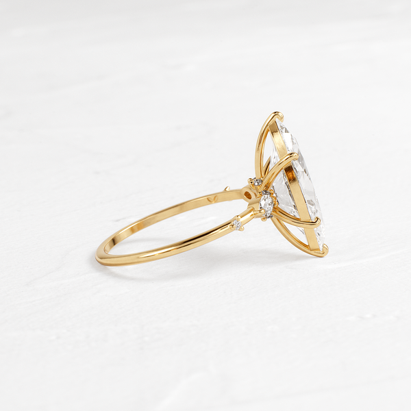Dainty-Marquise Lab Grown Diamond Engagement Ring - Solitaire-Oval Lab Grown Diamond Engagement Ring