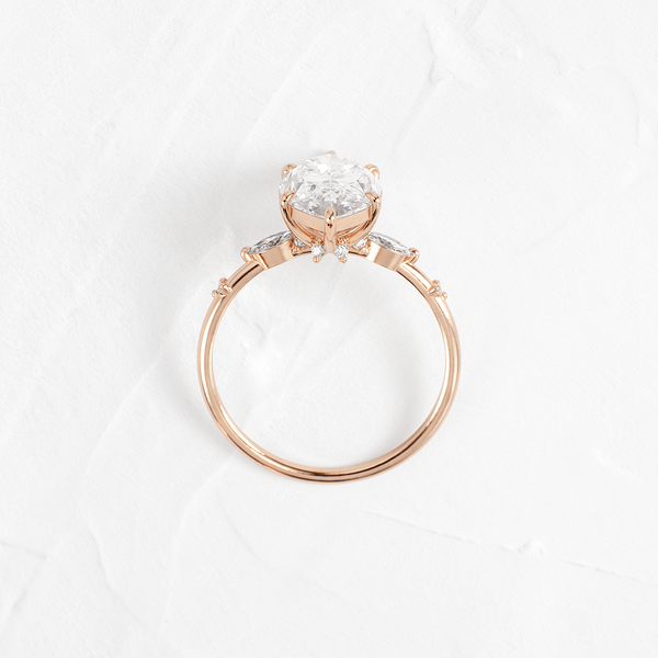 Dainty-Marquise Lab Grown Diamond Engagement Ring - Solitaire-Oval Lab Grown Diamond Engagement Ring
