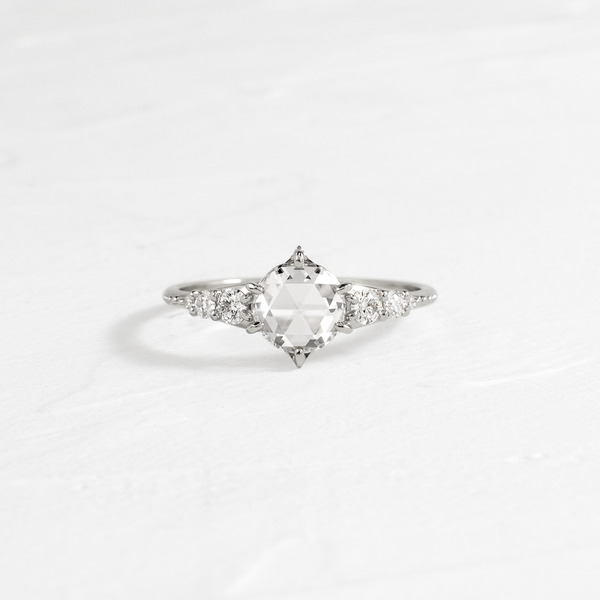 Cluster-Rose Cut Lab Grown Diamond Engagement Ring - Solitaire-Oval Lab Grown Diamond Engagement Ring