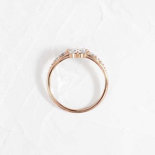 Cluster-Rose Cut Lab Grown Diamond Engagement Ring - Solitaire-Oval Lab Grown Diamond Engagement Ring