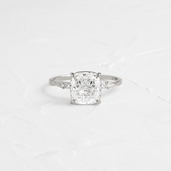 Criss Cross-Cushion Lab Grown Diamond Engagement Ring - Solitaire-Oval Lab Grown Diamond Engagement Ring