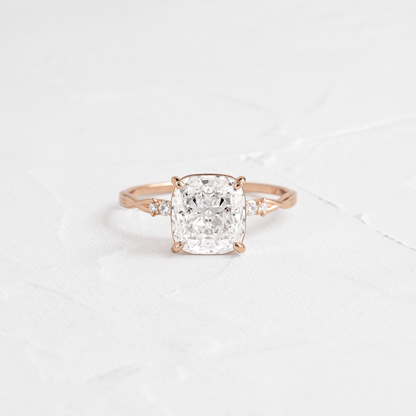 Criss Cross-Cushion Lab Grown Diamond Engagement Ring - Solitaire-Oval Lab Grown Diamond Engagement Ring