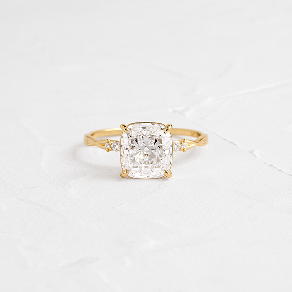 Criss Cross-Cushion Lab Grown Diamond Engagement Ring - Solitaire-Oval Lab Grown Diamond Engagement Ring