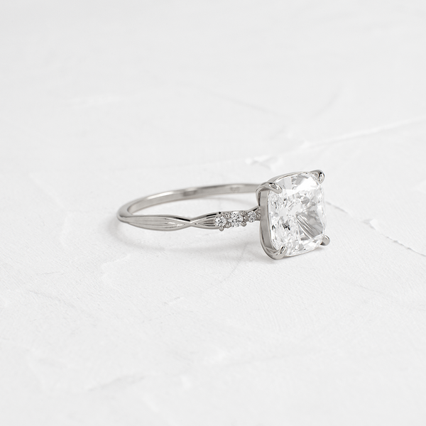 Criss Cross-Cushion Lab Grown Diamond Engagement Ring - Solitaire-Oval Lab Grown Diamond Engagement Ring