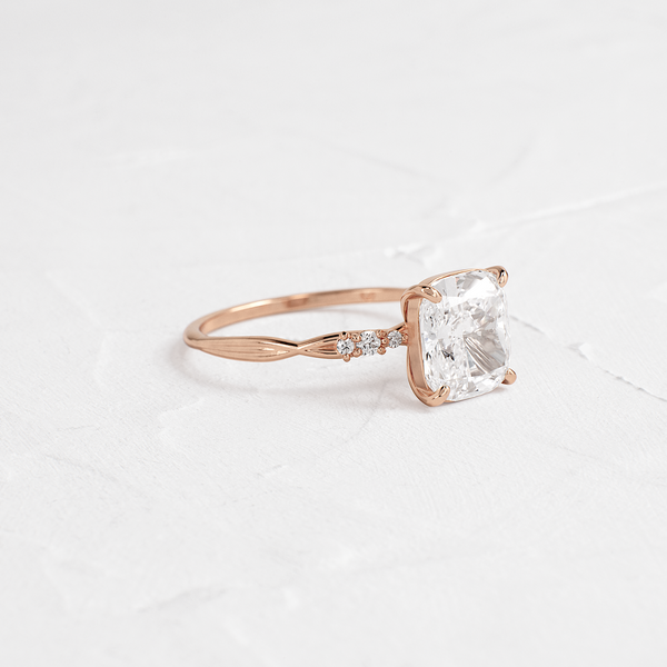 Criss Cross-Cushion Lab Grown Diamond Engagement Ring - Solitaire-Oval Lab Grown Diamond Engagement Ring