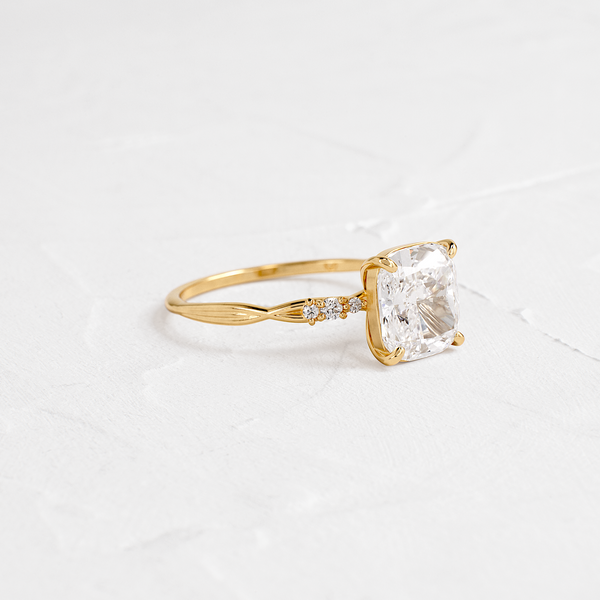 Criss Cross-Cushion Lab Grown Diamond Engagement Ring - Solitaire-Oval Lab Grown Diamond Engagement Ring