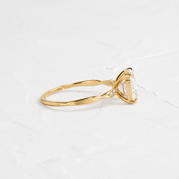 Criss Cross-Cushion Lab Grown Diamond Engagement Ring - Solitaire-Oval Lab Grown Diamond Engagement Ring
