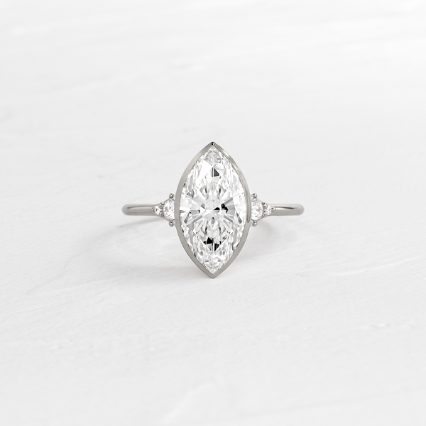 Bezel & Cluster Style- Marquise Lab Grown Diamond Engagement Ring - Solitaire-Oval Lab Grown Diamond Engagement Ring