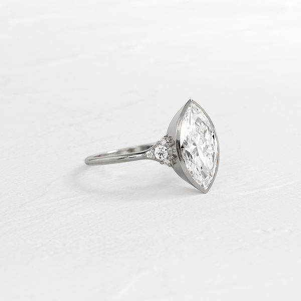 Bezel & Cluster Style- Marquise Lab Grown Diamond Engagement Ring - Solitaire-Oval Lab Grown Diamond Engagement Ring