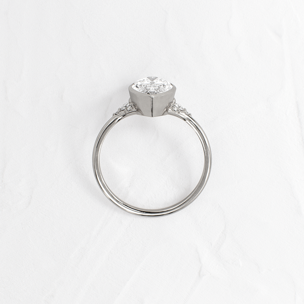 Bezel & Cluster Style- Marquise Lab Grown Diamond Engagement Ring - Solitaire-Oval Lab Grown Diamond Engagement Ring