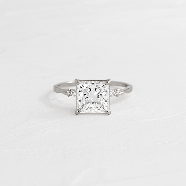 Criss Cross-Princess Lab Grown Diamond Engagement Ring - Solitaire-Oval Lab Grown Diamond Engagement Ring