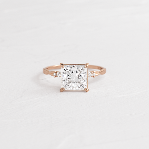 Criss Cross-Princess Lab Grown Diamond Engagement Ring - Solitaire-Oval Lab Grown Diamond Engagement Ring