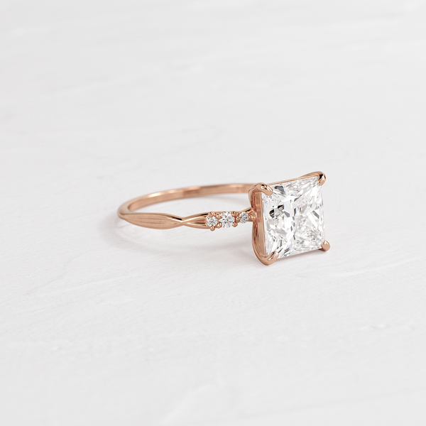 Criss Cross-Princess Lab Grown Diamond Engagement Ring - Solitaire-Oval Lab Grown Diamond Engagement Ring