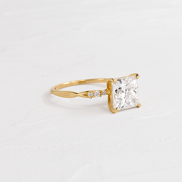 Criss Cross-Princess Lab Grown Diamond Engagement Ring - Solitaire-Oval Lab Grown Diamond Engagement Ring