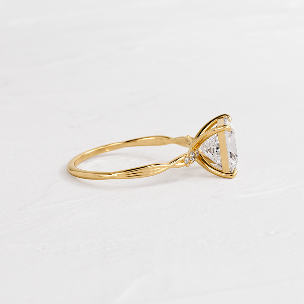 Criss Cross-Princess Lab Grown Diamond Engagement Ring - Solitaire-Oval Lab Grown Diamond Engagement Ring