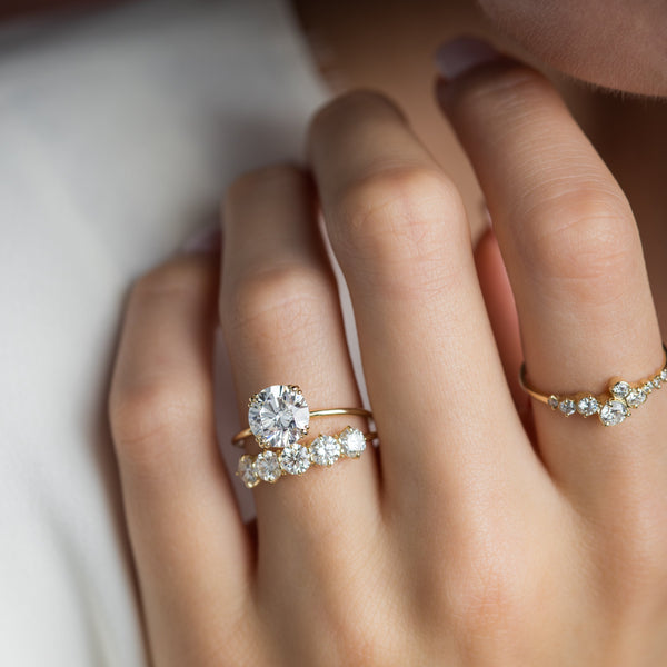 Solitaire Triple Prong-Round Lab Grown Diamond Engagement Ring - Solitaire-Oval Lab Grown Diamond Engagement Ring
