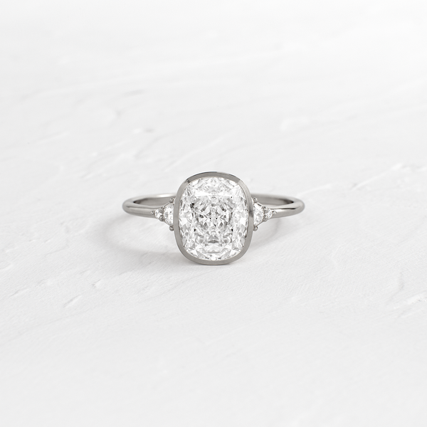 Bezel & Cluster Style-Elongated Cushion Lab Grown Diamond Engagement Ring - Solitaire-Oval Lab Grown Diamond Engagement Ring